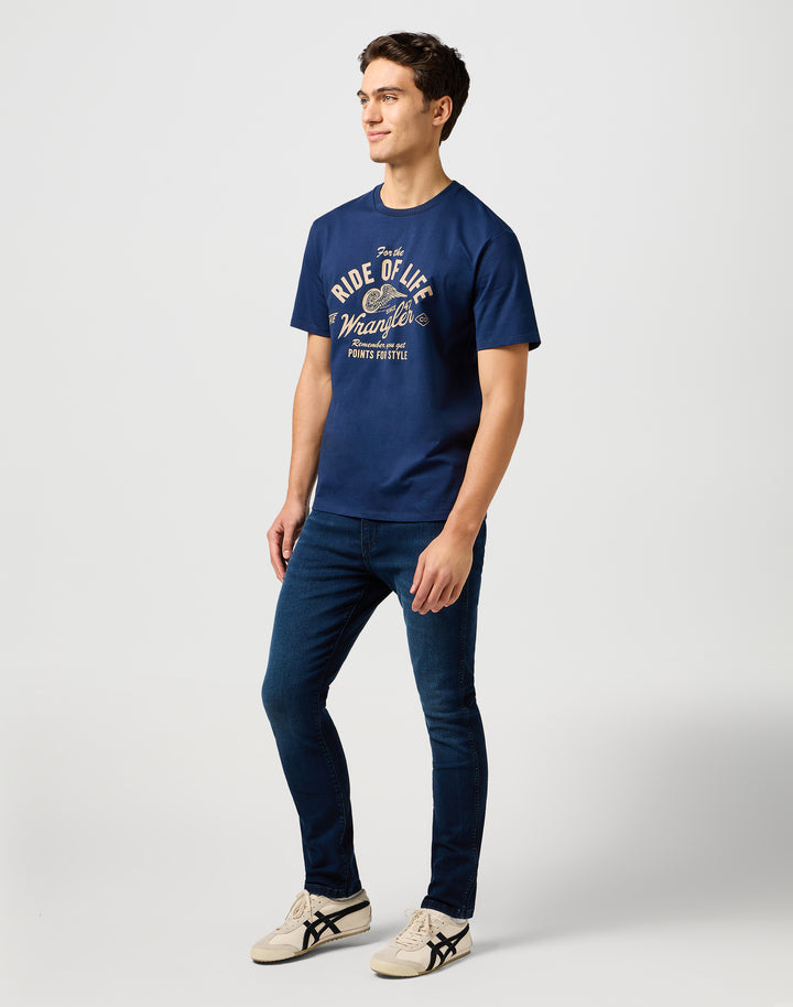 Wrangler - Larston - Heren Slim-fit Jeans - Sapphire Stone