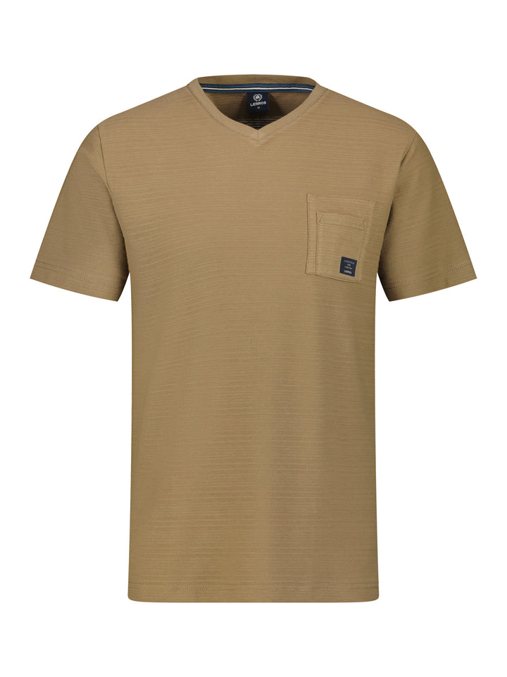 Lerros - Heren V-hals Shirt - 24531801 - 738 Desert Sand