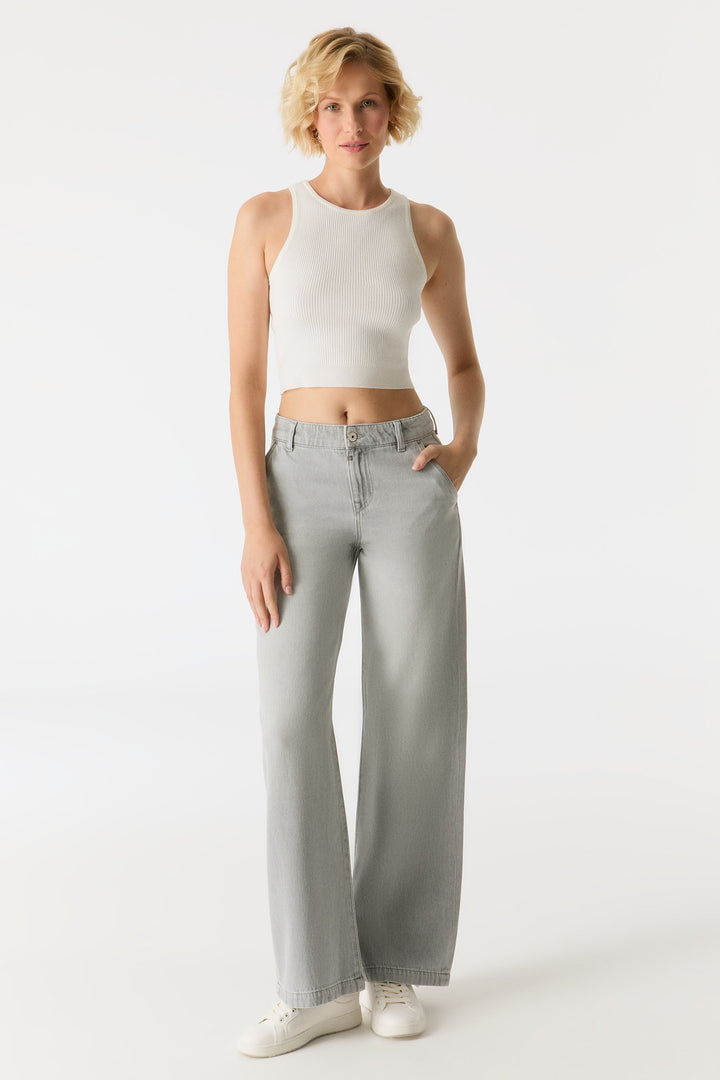 COJ - Maxine - Wide Leg Jeans - Light Grey