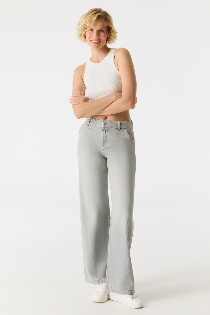 COJ - Maxine - Wide Leg Jeans - Light Grey