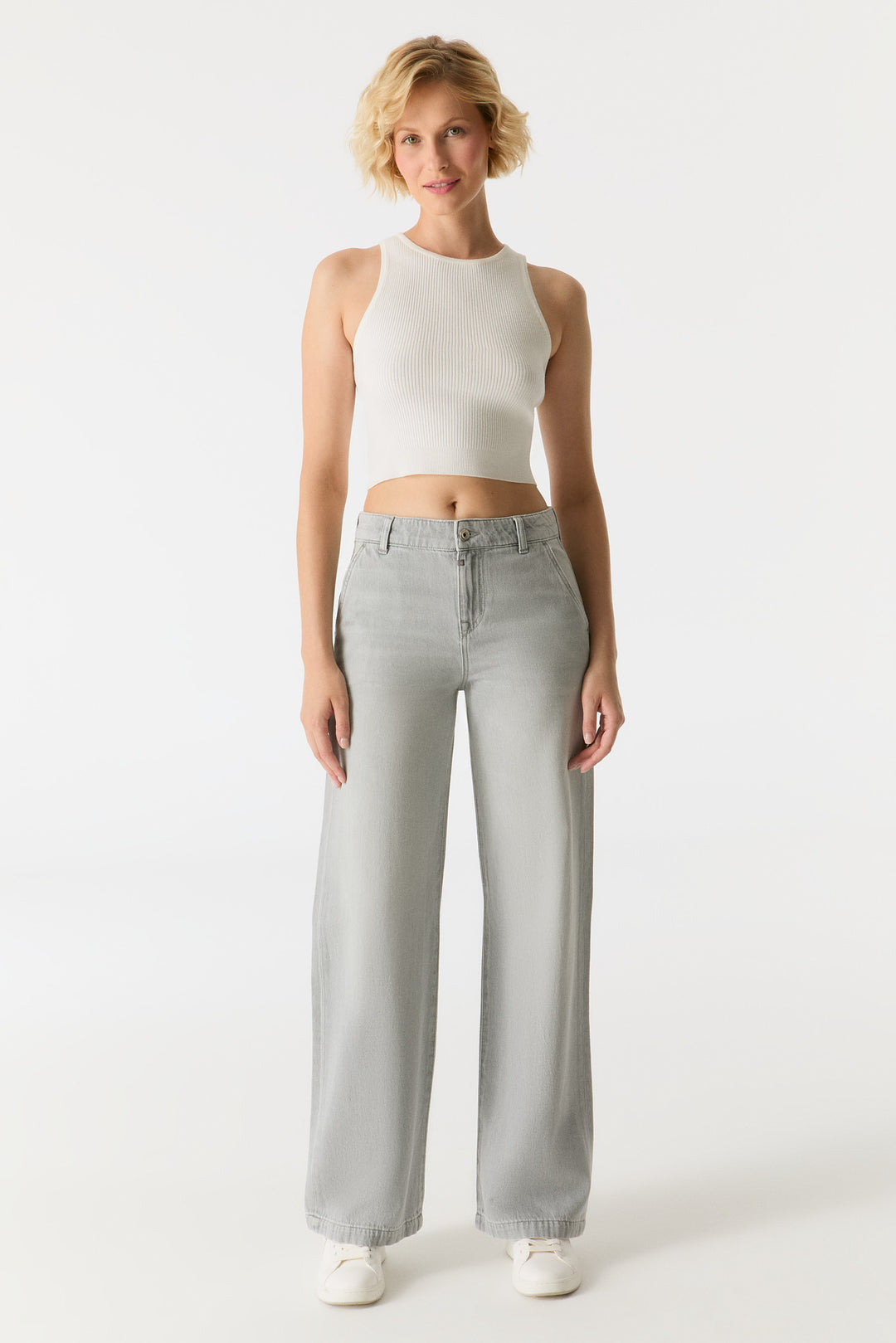 COJ - Maxine - Wide Leg Jeans - Light Grey