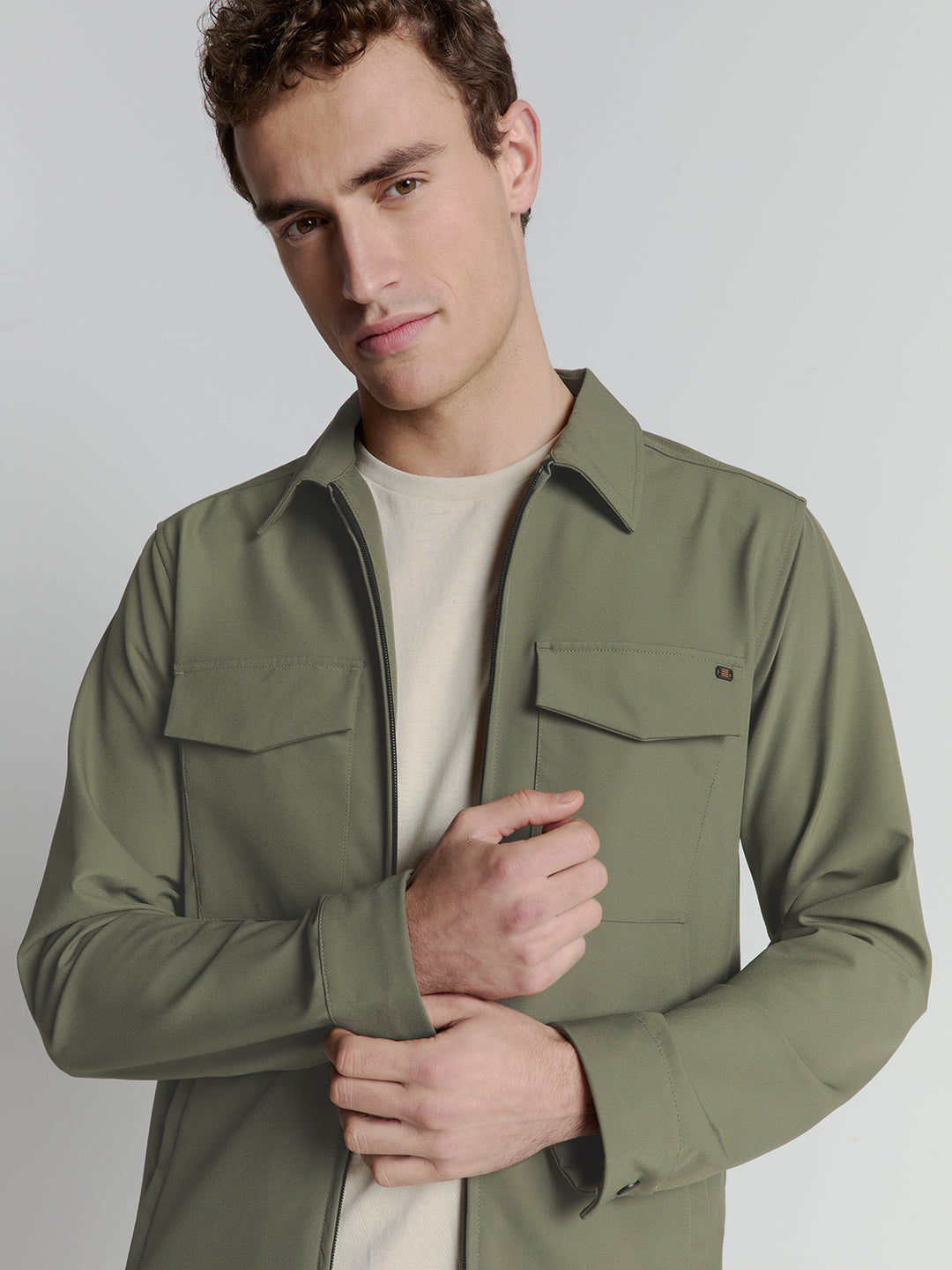 No Excess - Heren Overshirt - 27510104 - 177 Light Army