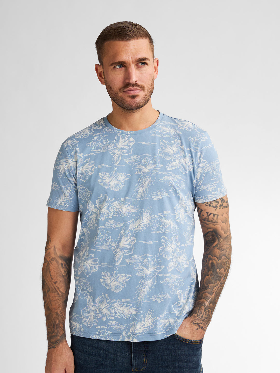 Petrol - Heren Shirt- M-1050-TSR623 - 5187 Pale Blue